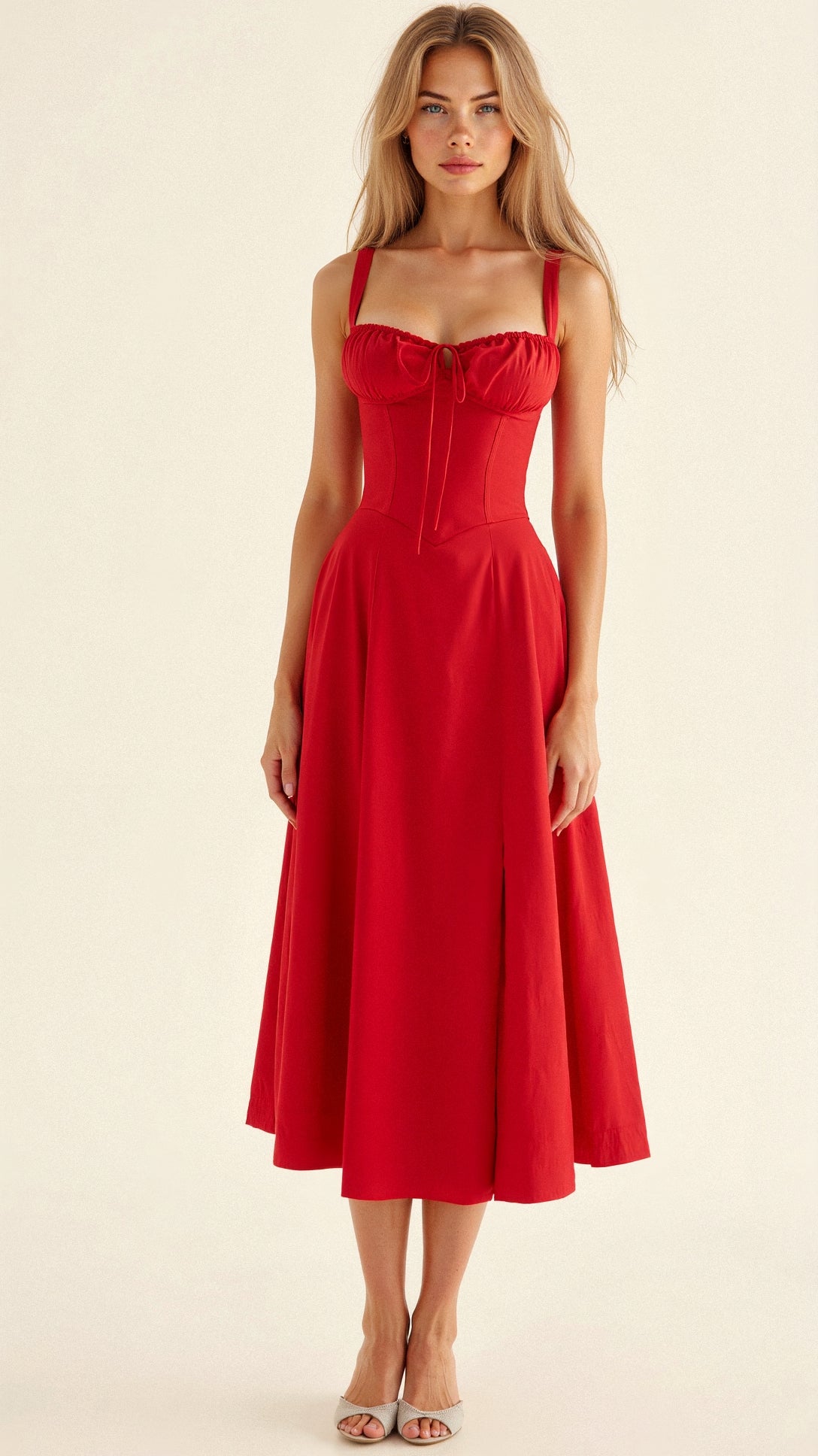 Cerene | Women's Floral Corset Midi Dress for Summer 11