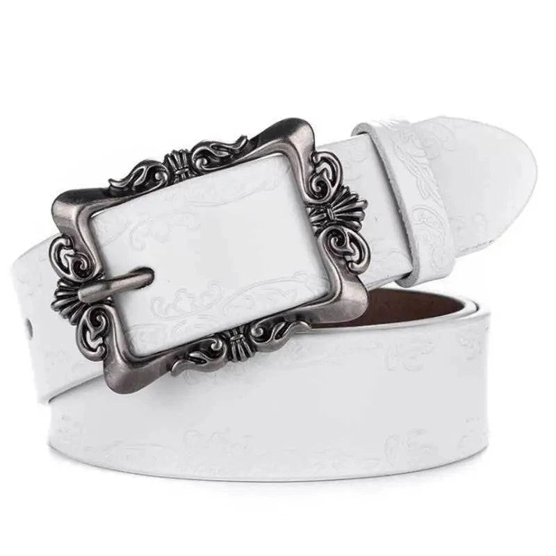 Ornamental Filigree Buckle Belt | Women's Vintage Faux Leather Belt 9