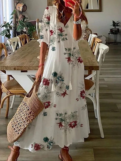 ELIORA | Bohemian V-Neck Maxi Dress 7