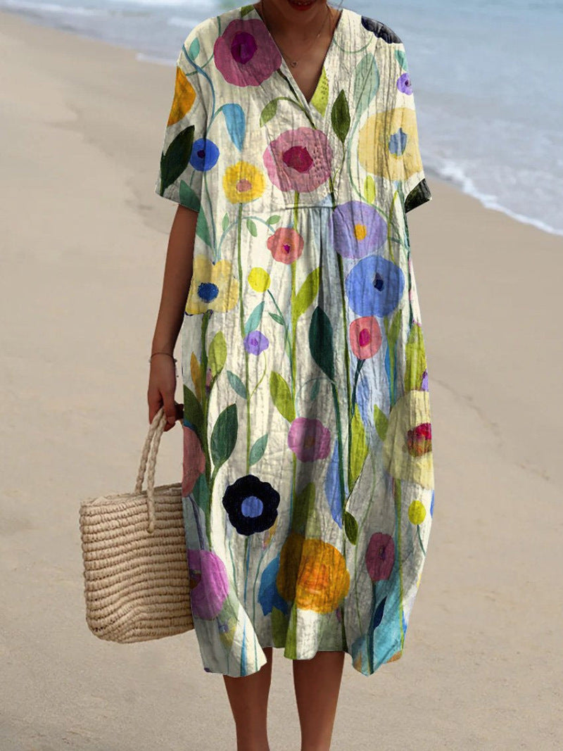 Hannah Floral V-Neck | Women's Summer Dress 4