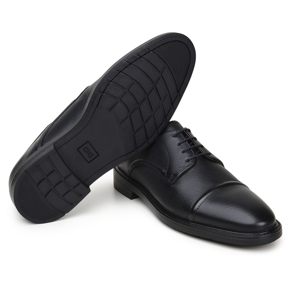 Men's Derby Dress Shoes Black Size 42 Floater Leather 3