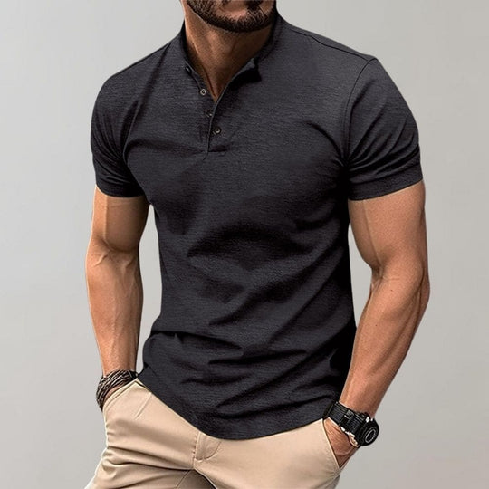 Men's Fitted Polo Shirt | Stand-Up Collar Short Sleeve 4
