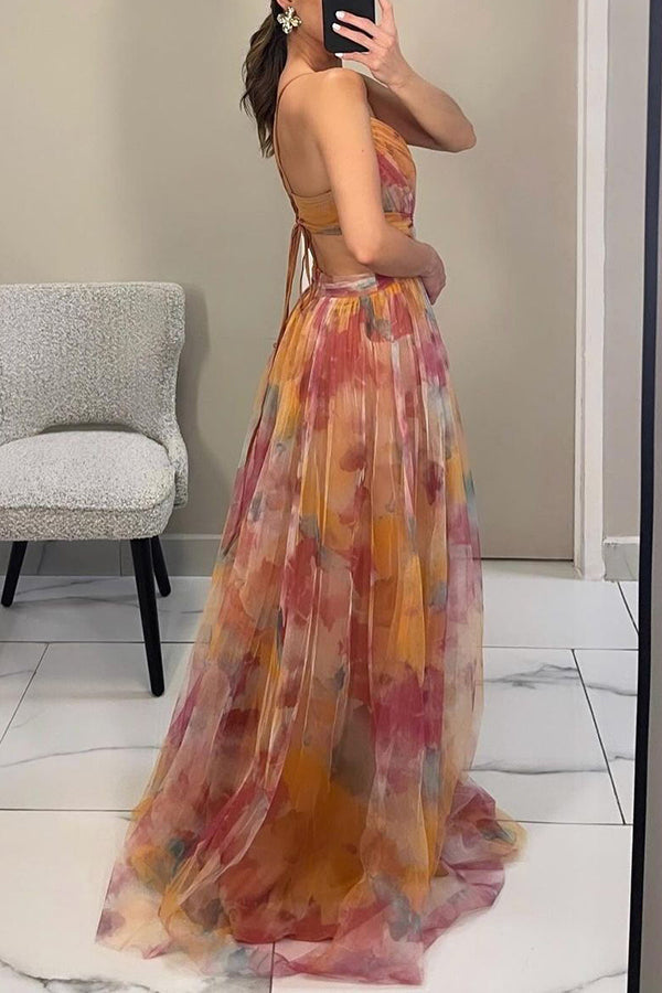 Multicolor V-Neck Maxi Dress | Women's Formal Dress 8