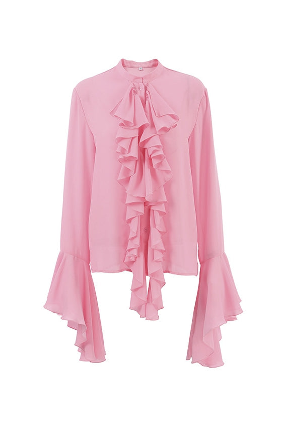 Semi-transparent Blouse White Size M Chiffon 7
