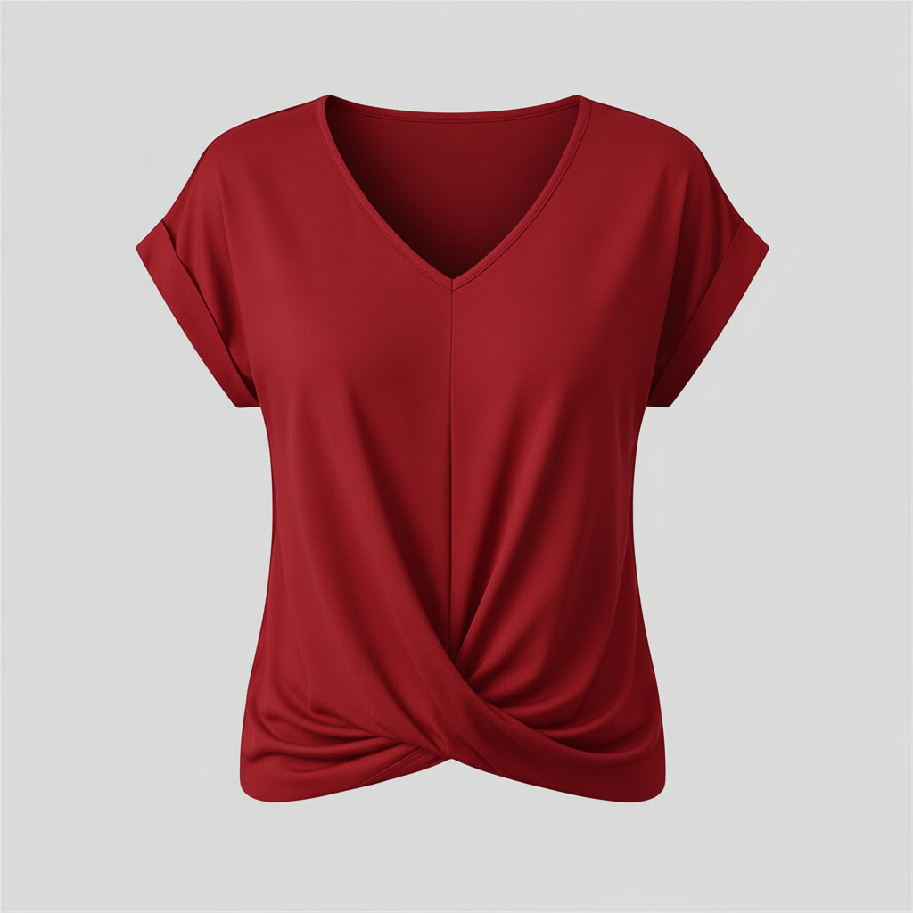V-Neck Twist Detail Top | Women's Short Sleeve Top 8