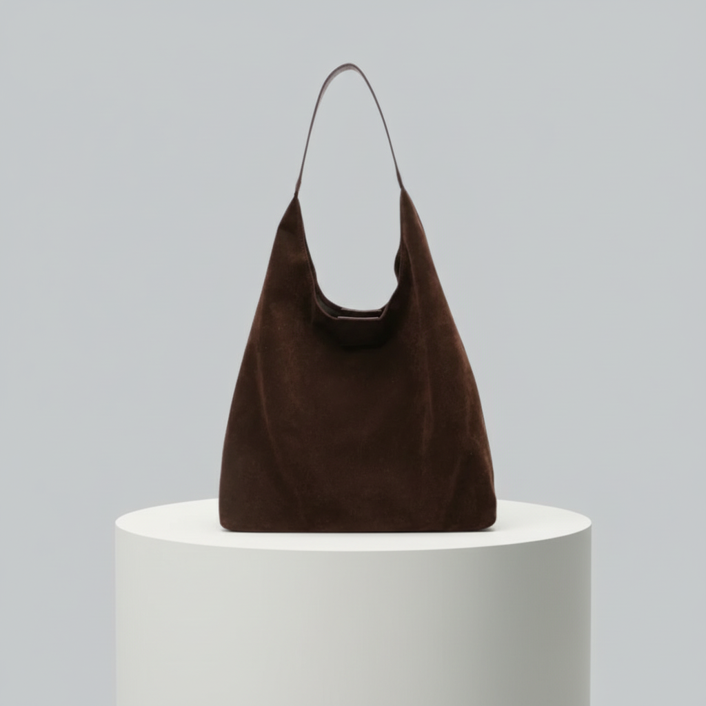 Vintage Suede Shoulder Bag | Retro Style Handbag