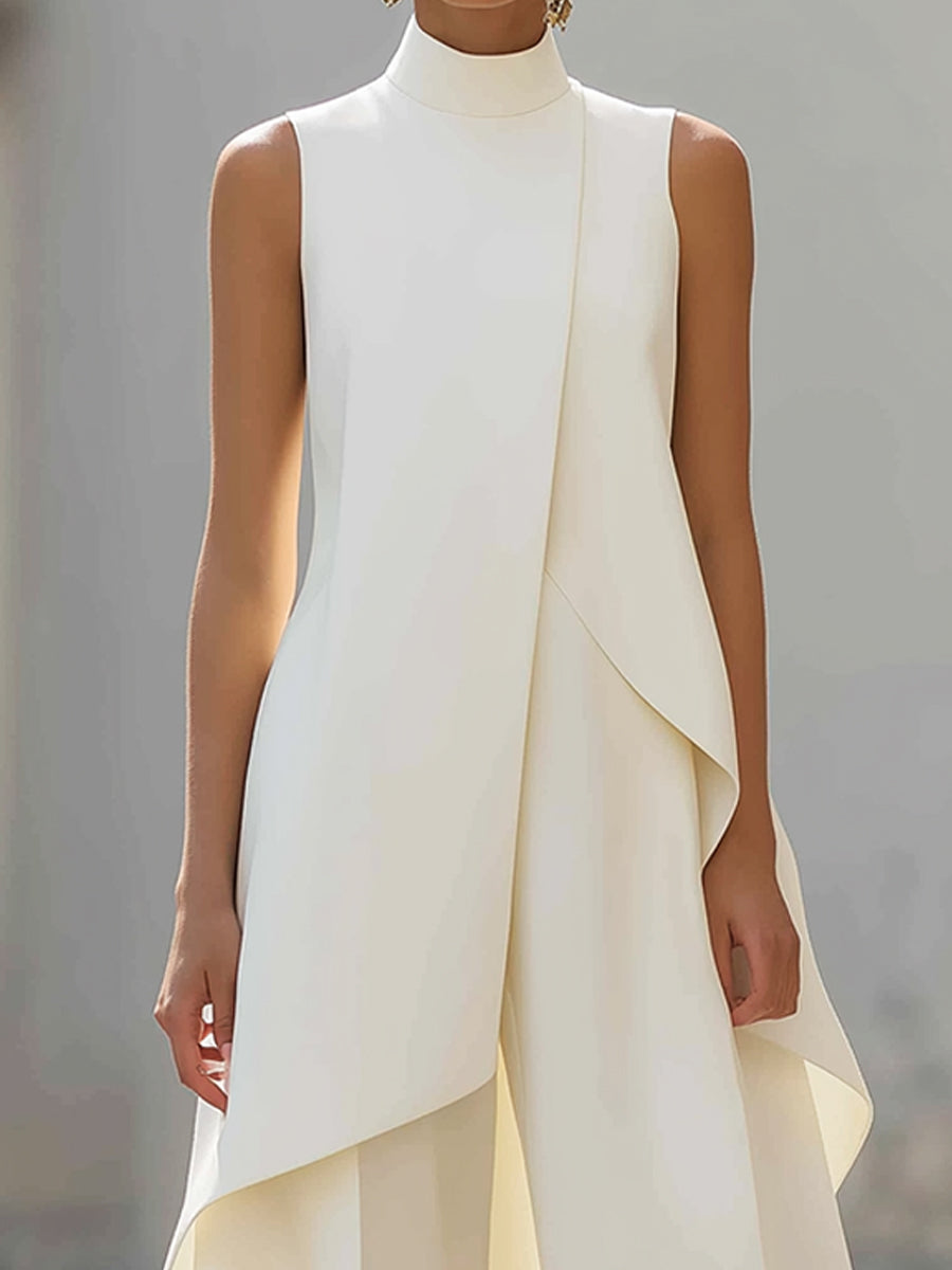 Avelisse | Women's Suit with Asymmetrical Top & Wide-Leg Trousers 4
