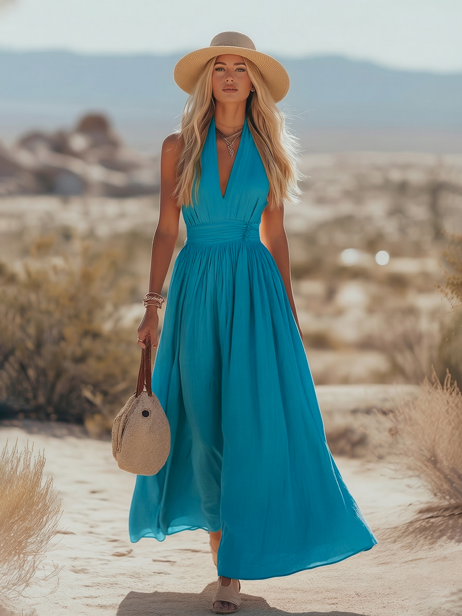 Bohemian West Resort Dress | Sleeveless Elegant Dress 2