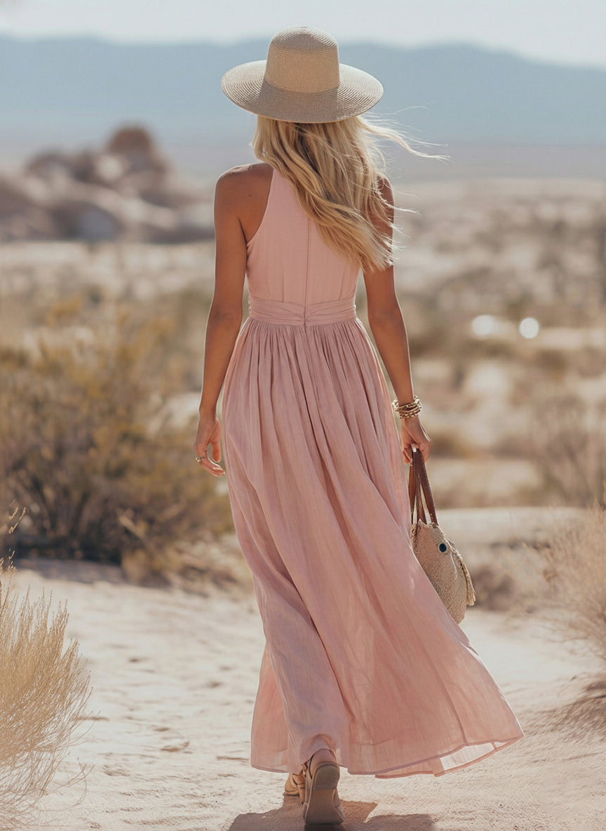 Bohemian West Resort Dress | Sleeveless Elegant Dress 5
