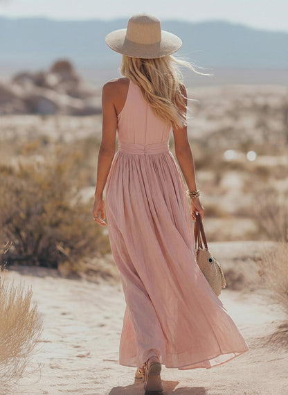 Bohemian West Resort Dress | Sleeveless Elegant Dress 5