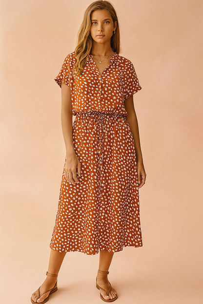 Boho Midi Dress | Women's Summer Dress with Waist Tie 3