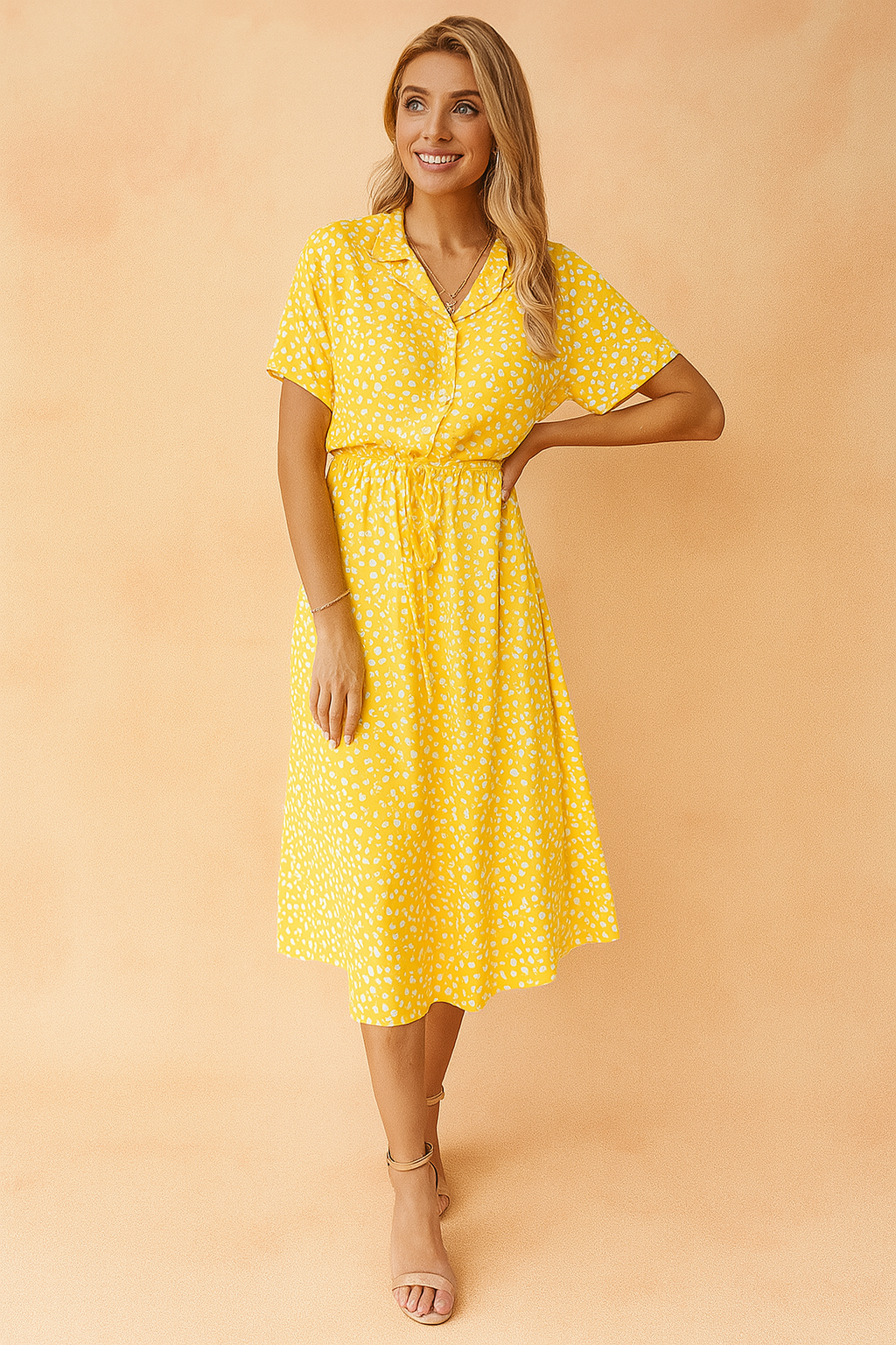 Boho Midi Dress | Women's Summer Dress with Waist Tie 7