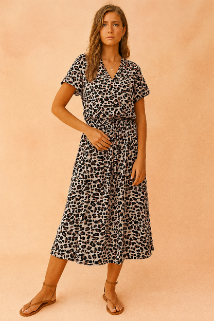 Boho Midi Dress | Women's Summer Dress with Waist Tie 8