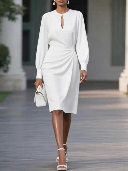 Caliora | Women's Long Sleeve Midi Formal Dress 5