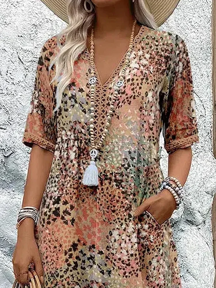 Celeste | Women's Midi Dress with V-Neck 5