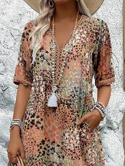 Celeste | Women's Midi Dress with V-Neck 5