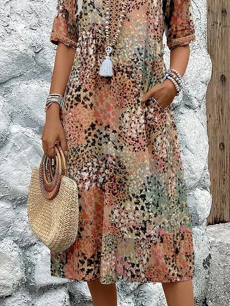 Celeste | Women's Midi Dress with V-Neck 6