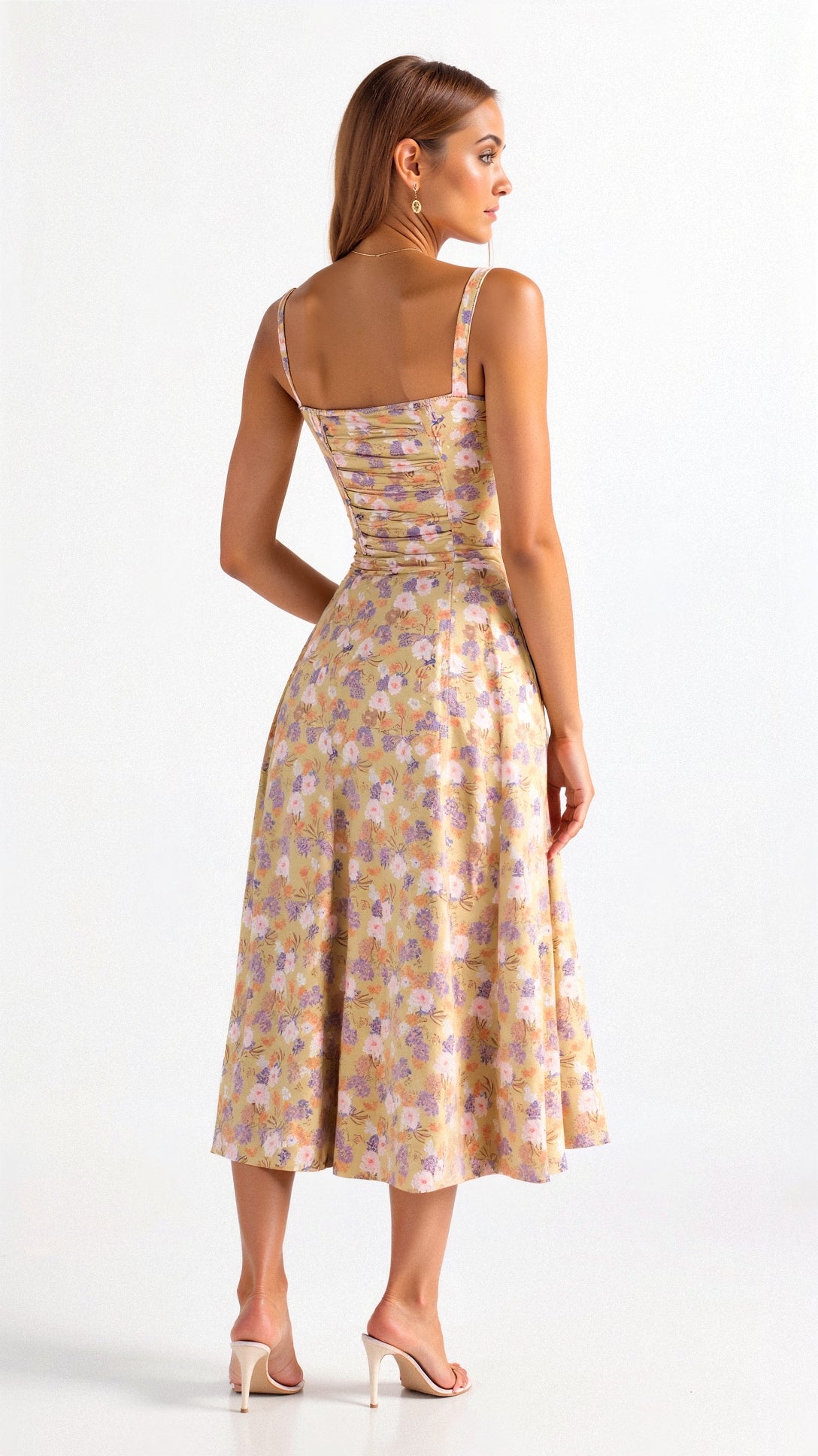Cerene | Women's Floral Corset Midi Dress for Summer 1