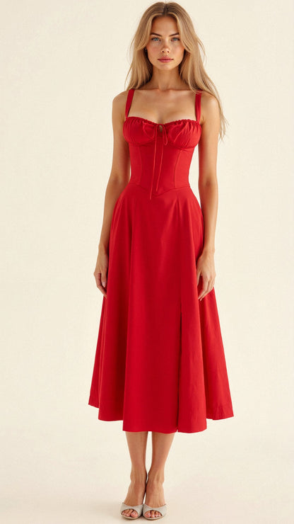 Cerene | Women's Floral Corset Midi Dress for Summer 11