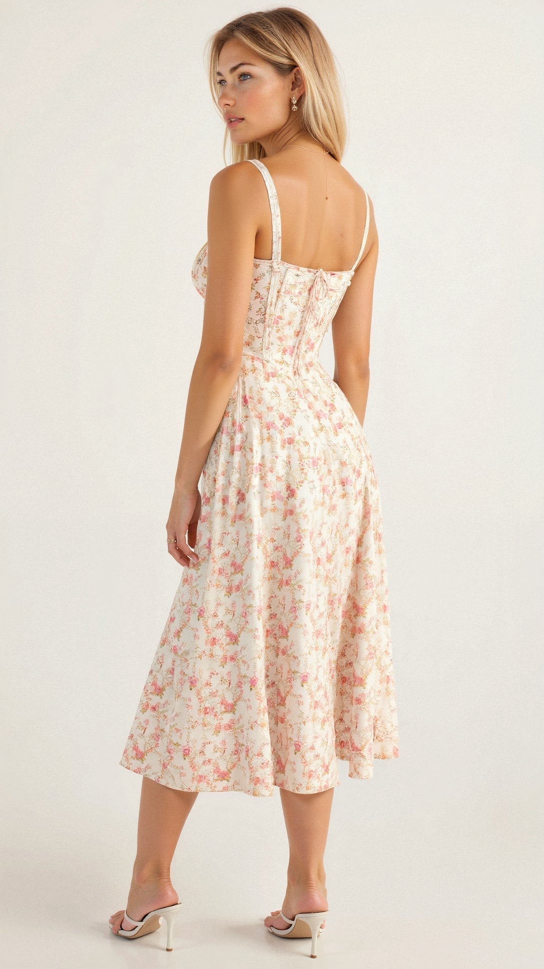 Cerene | Women's Floral Corset Midi Dress for Summer 5