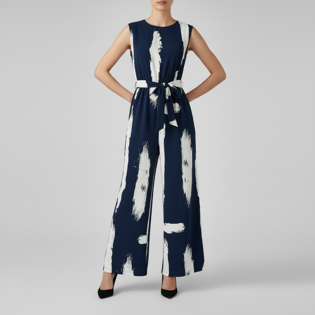Chic Black Jumpsuit | Women's Sleeveless Wide Leg Fashion