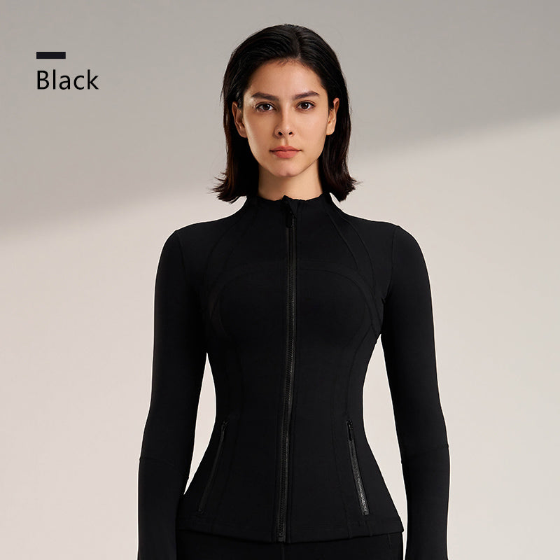 Breathable Zip-Up Sport Jacket | Women's Fitted Athletic Windbreaker 2