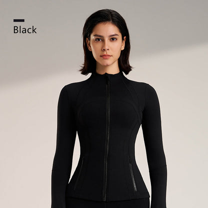 Breathable Zip-Up Sport Jacket | Women's Fitted Athletic Windbreaker 2