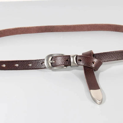 Knotted Strap Leather Belt | Women's Metal-Tip Statement Belt 3