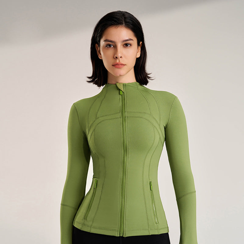 Breathable Zip-Up Sport Jacket | Women's Fitted Athletic Windbreaker 3