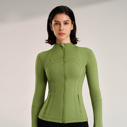 Breathable Zip-Up Sport Jacket | Women's Fitted Athletic Windbreaker 3