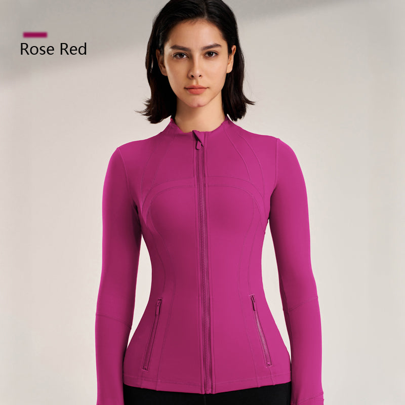 Breathable Zip-Up Sport Jacket | Women's Fitted Athletic Windbreaker 7
