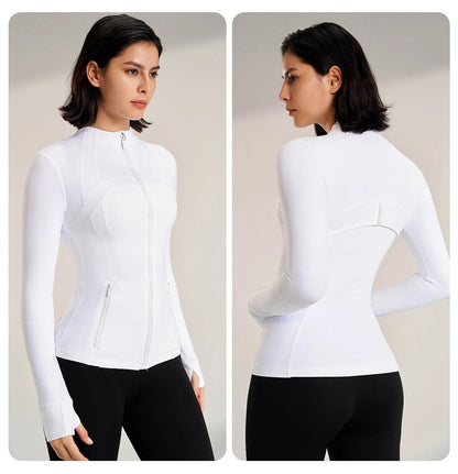 Breathable Zip-Up Sport Jacket | Women's Fitted Athletic Windbreaker 8