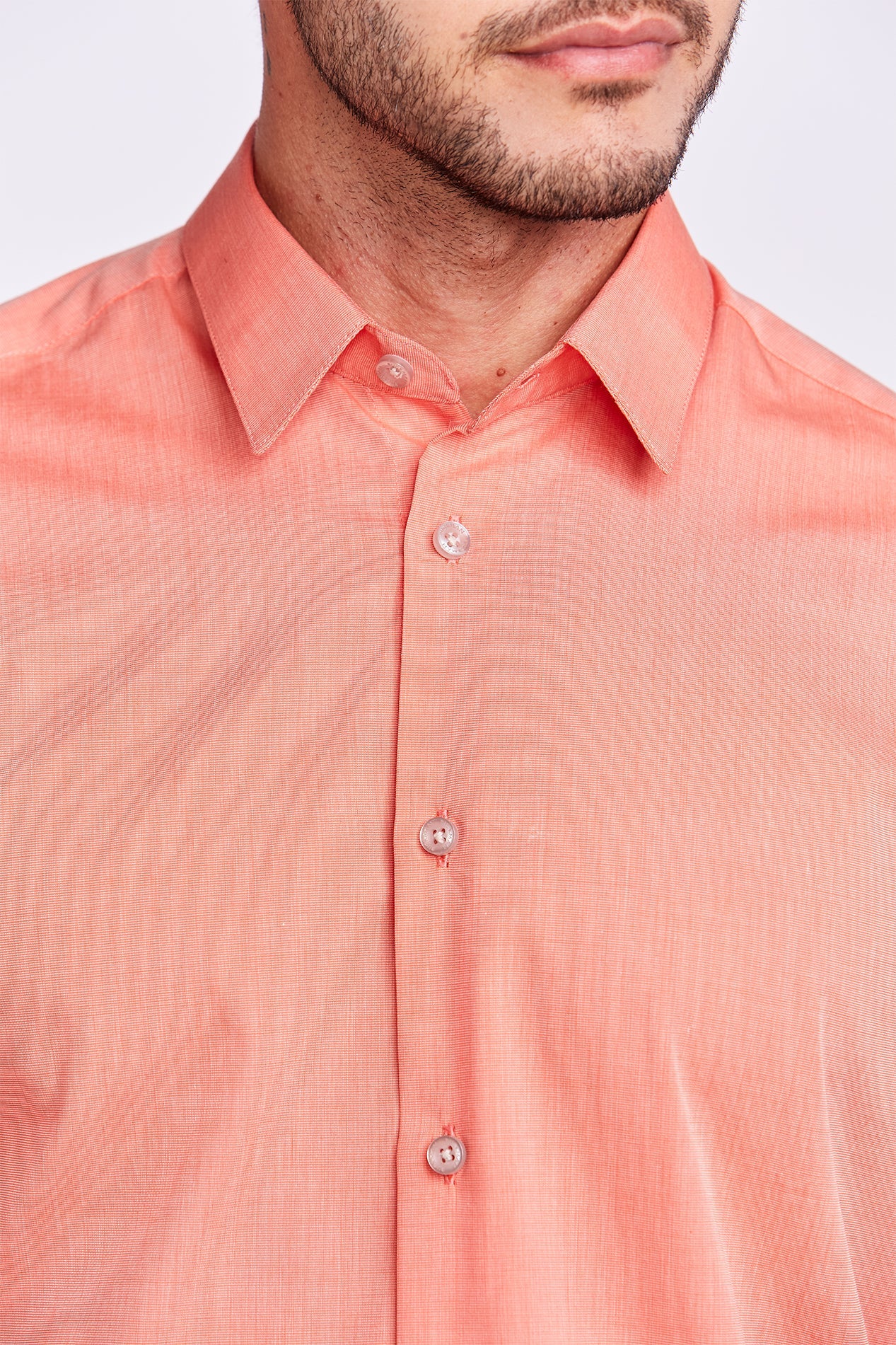 Contemporary Yarn Dyed Shirt | Orange Size M/L Cotton 2