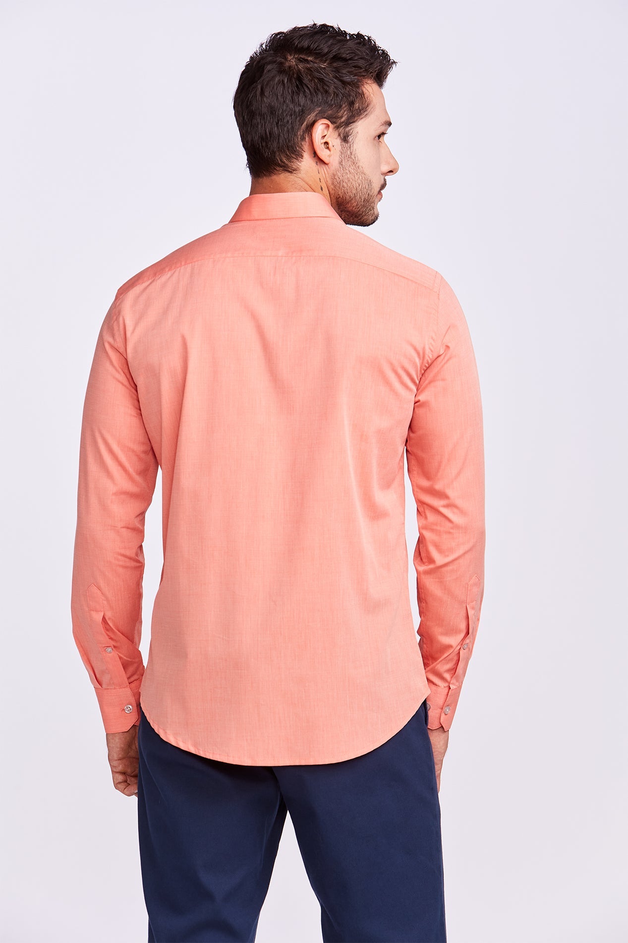 Contemporary Yarn Dyed Shirt | Orange Size M/L Cotton 3