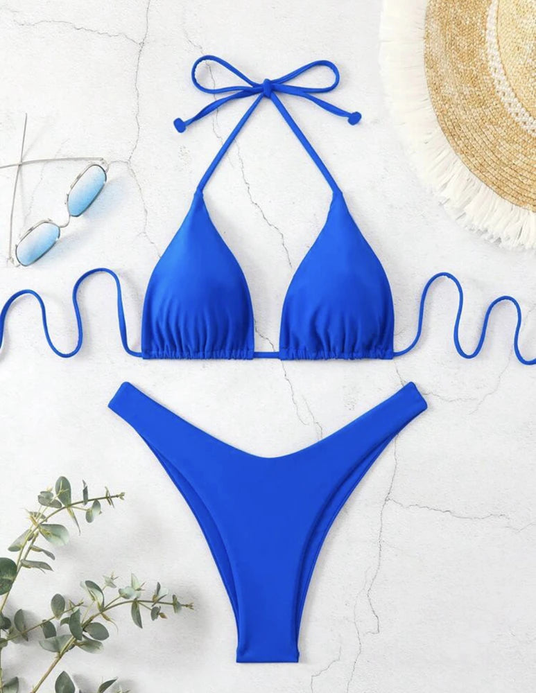 Double Fabric Bikini Set | Women's Thong Swimsuit 11