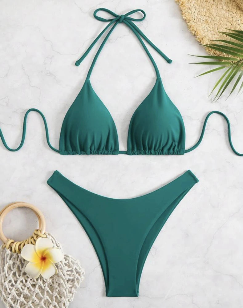 Double Fabric Bikini Set | Women's Thong Swimsuit 6