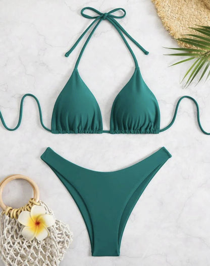 Double Fabric Bikini Set | Women's Thong Swimsuit 6