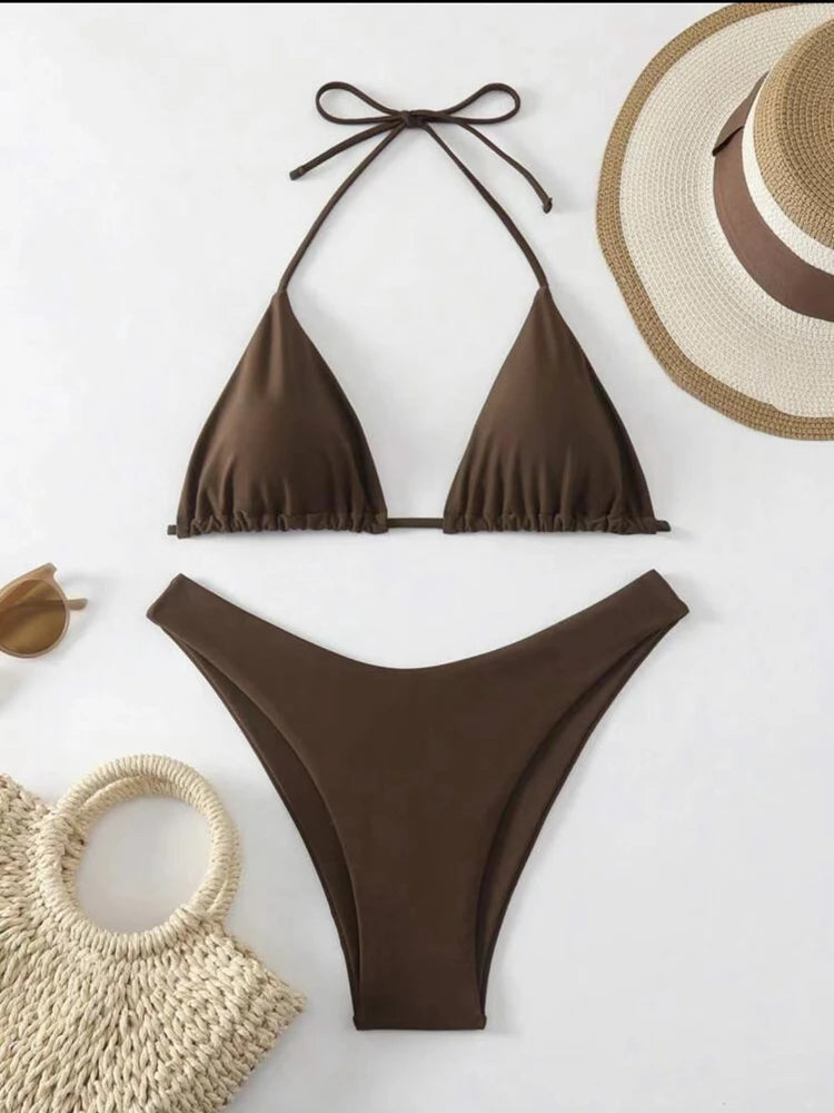Double Fabric Bikini Set | Women's Thong Swimsuit 7