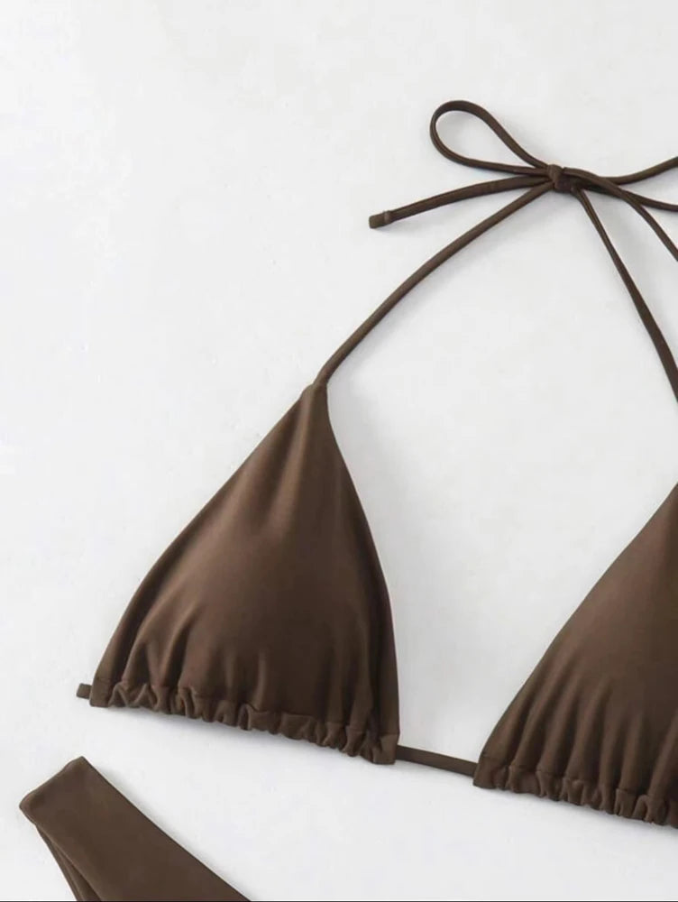 Double Fabric Bikini Set | Women's Thong Swimsuit 8