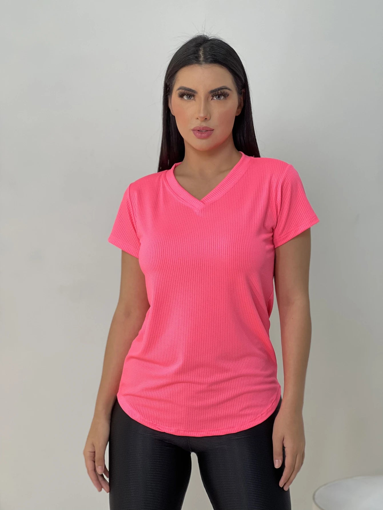 Dry Fit V-Neck T-Shirt Navy Blue Size M Polyester Elastane 1