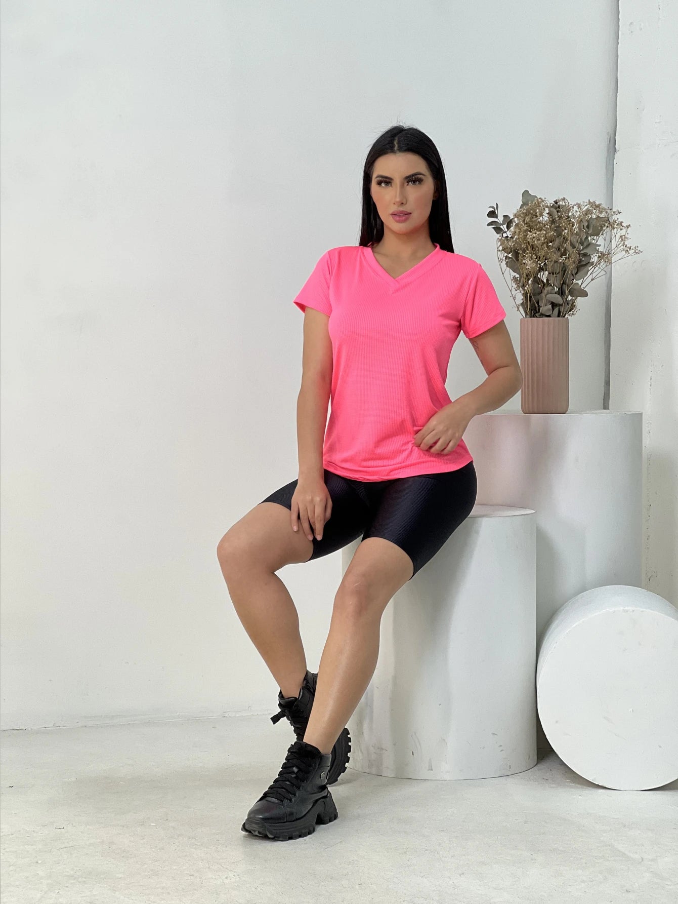 Dry Fit V-Neck T-Shirt Navy Blue Size M Polyester Elastane 3