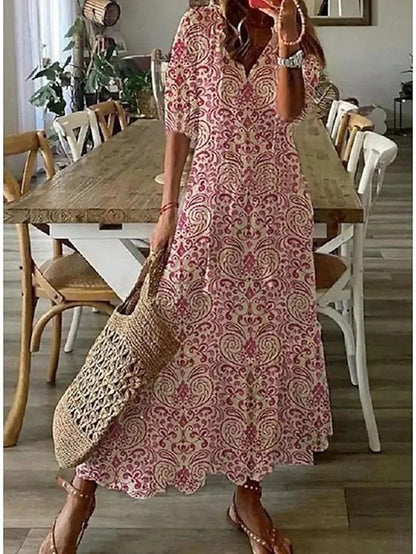 ELIORA | Bohemian V-Neck Maxi Dress 3