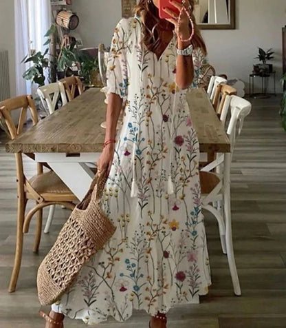 ELIORA | Bohemian V-Neck Maxi Dress 6