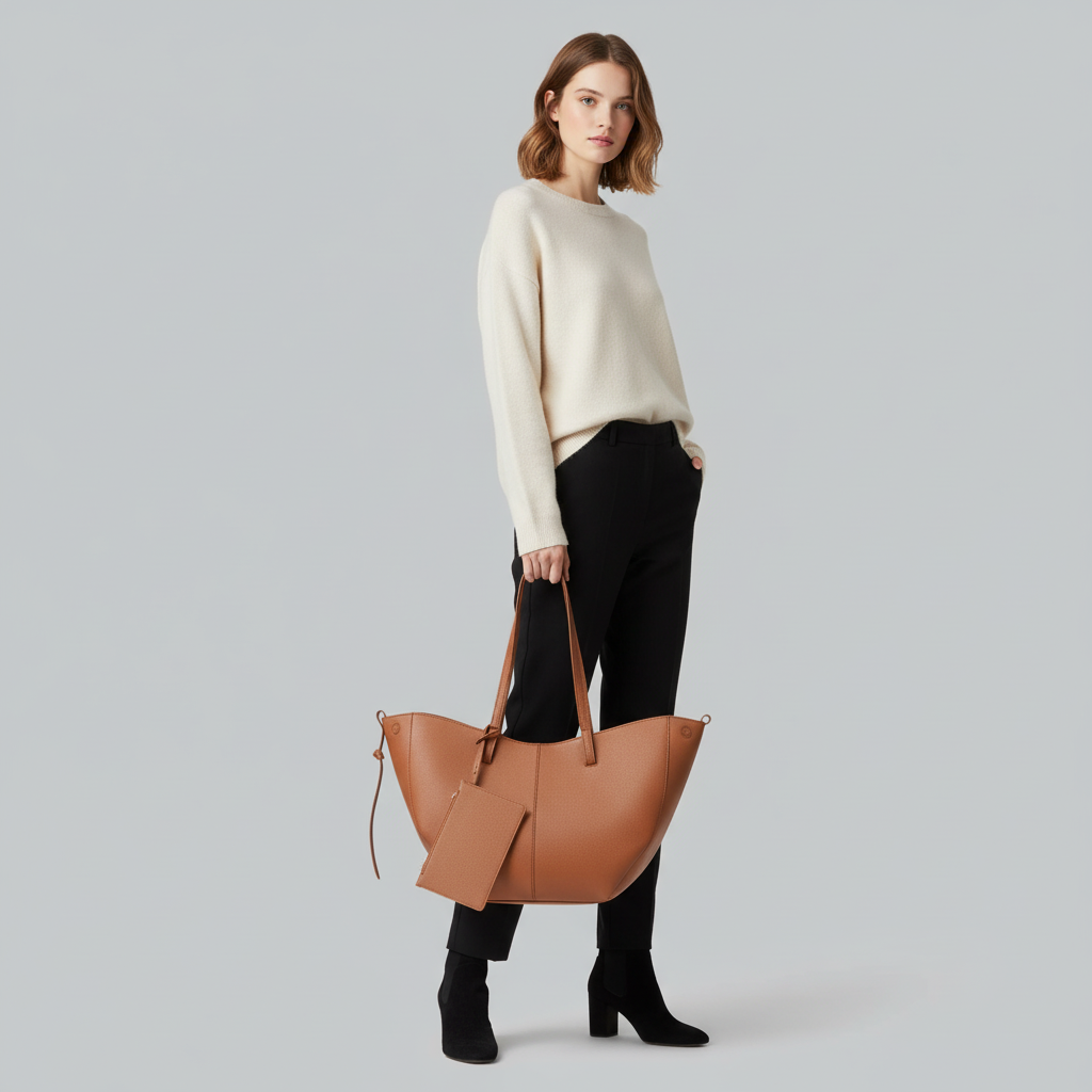 Mala Tote Elegante em Pele | Mala Tote Feminina