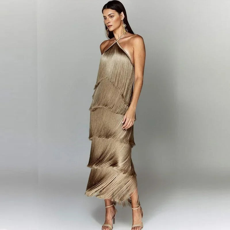 Elegant Feminine Dress Striped Size S Polyester 1
