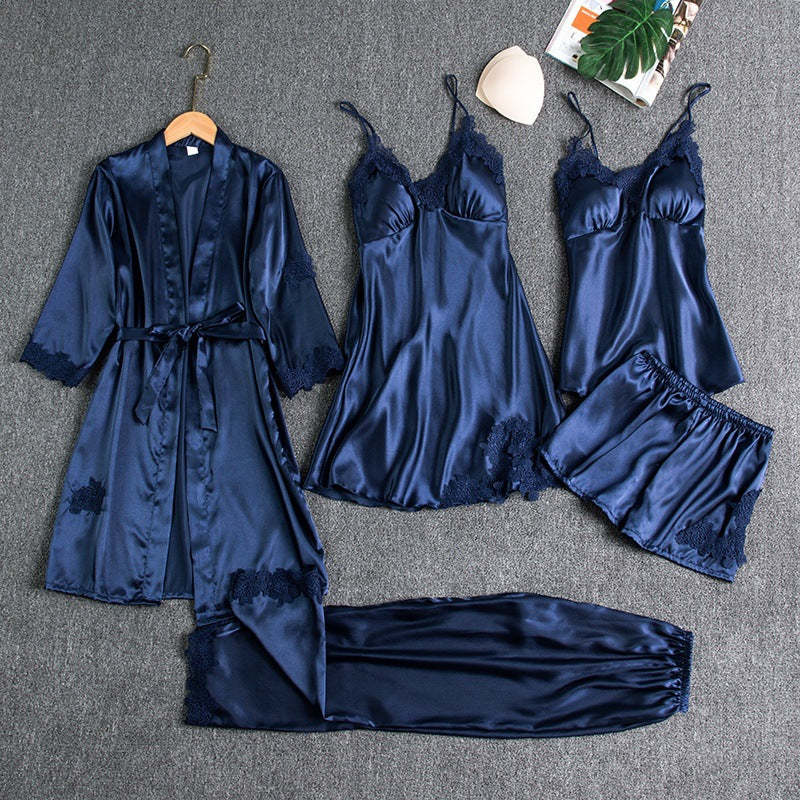 Elegant Five-Piece Pajama Set | Nightwear Collection 0