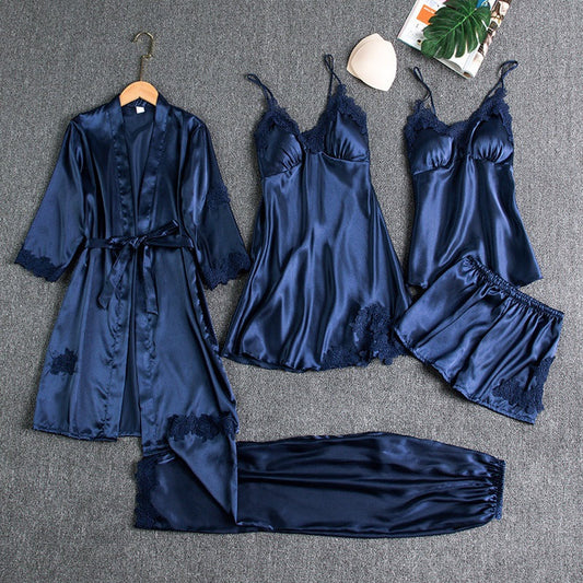 Elegant Five-Piece Pajama Set | Nightwear Collection 0