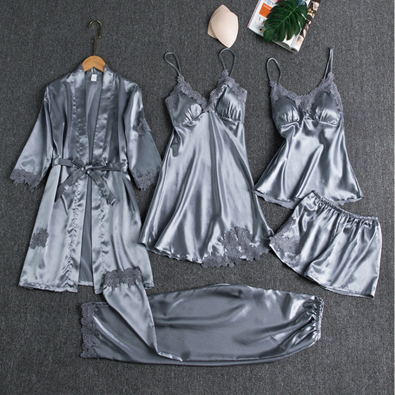 Elegant Five-Piece Pajama Set | Nightwear Collection 4