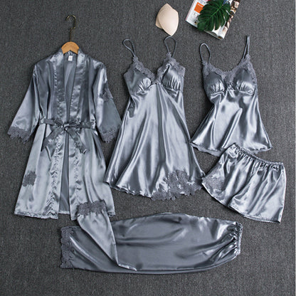 Elegant Five-Piece Pajama Set | Nightwear Collection 4