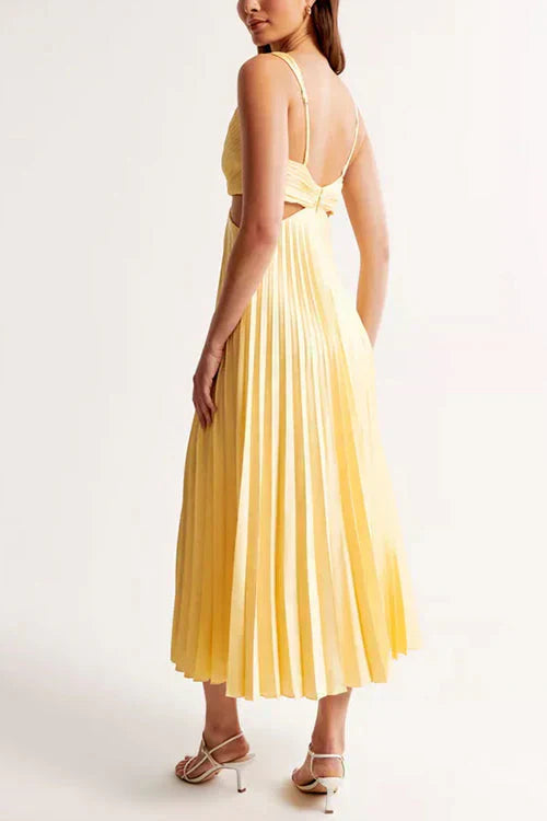 Elegant Midi Dress with V-Neckline | Wedding Guest Attire 1